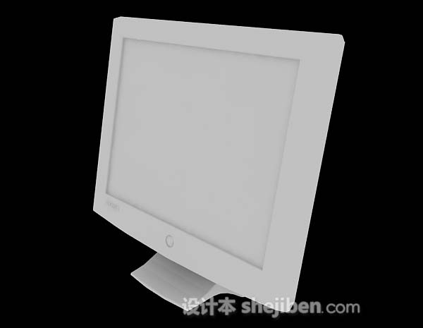 免费白色电脑显示器3d模型下载