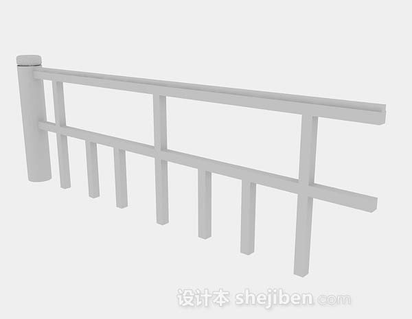 免费简单木质栏杆3d模型下载