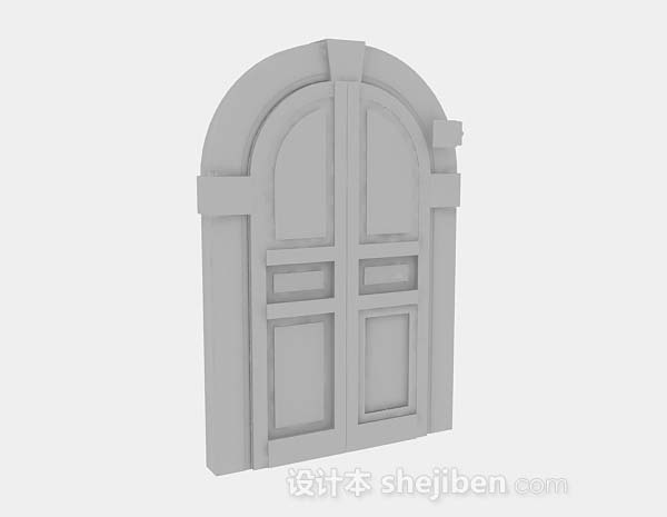 现代风格拱形木门3d模型下载