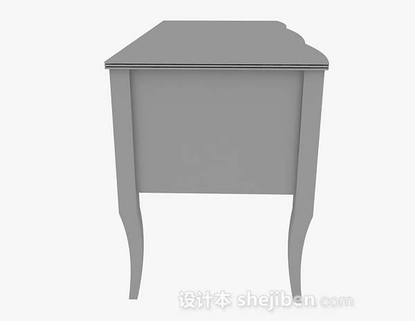 设计本灰色书桌3d模型下载