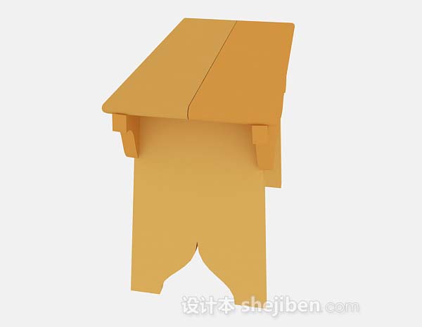 设计本黄色书桌3d模型下载