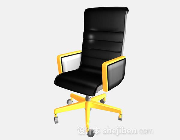 黑色个性办公椅子3d模型下载