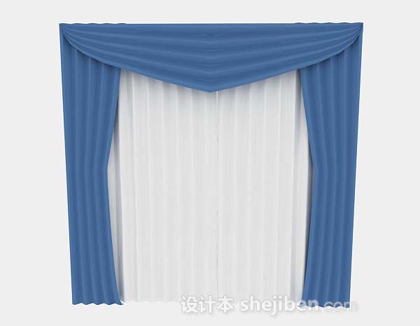 蓝色清新窗帘