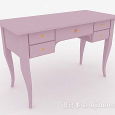 粉色书桌3d模型下载