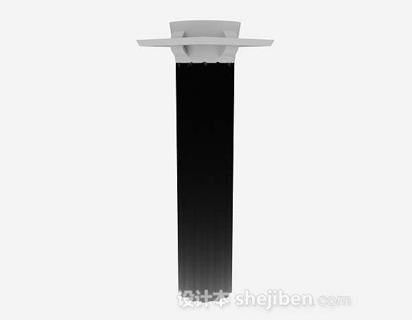 中式风格中式黑色柱子3d模型下载