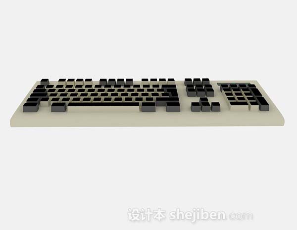 现代风格棕色电脑键盘3d模型下载