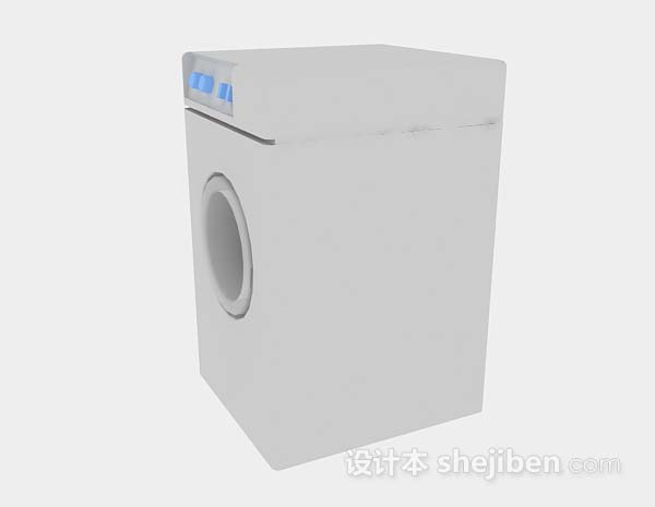 免费灰色洗衣机3d模型下载