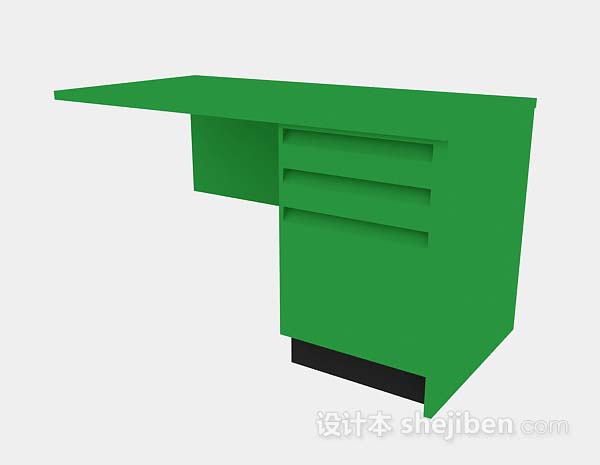 免费绿色办公桌3d模型下载