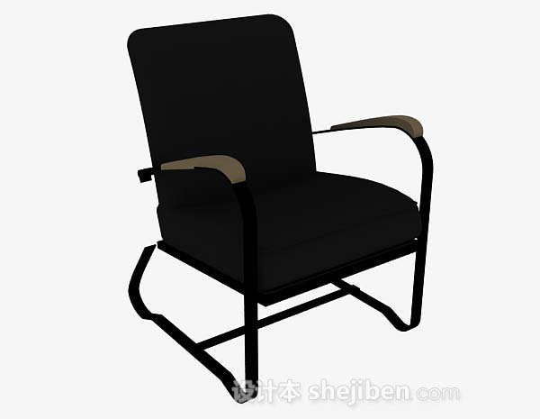 免费黑色休闲椅3d模型下载
