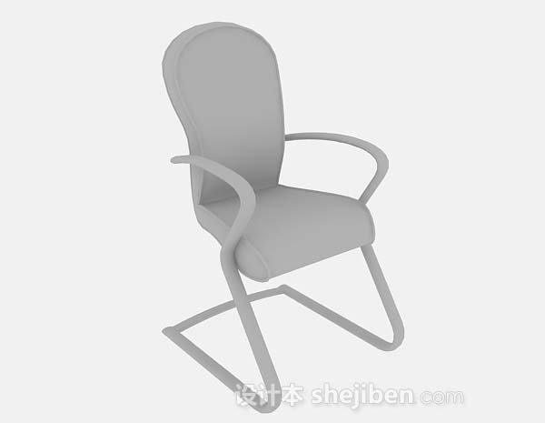 免费灰色办公椅3d模型下载