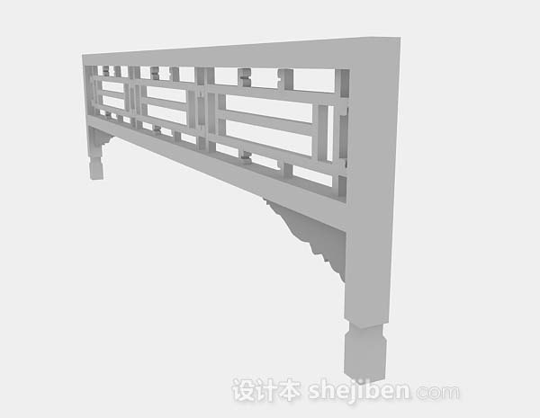 设计本中式栏杆3d模型下载