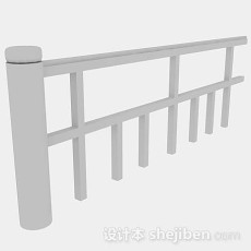 简单木质栏杆3d模型下载