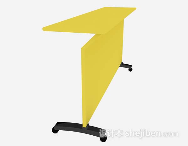 设计本黄色简约书桌3d模型下载