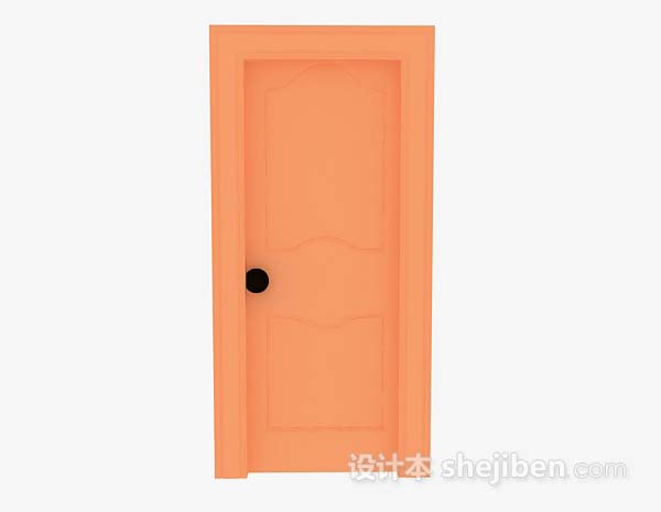 橙色木质门