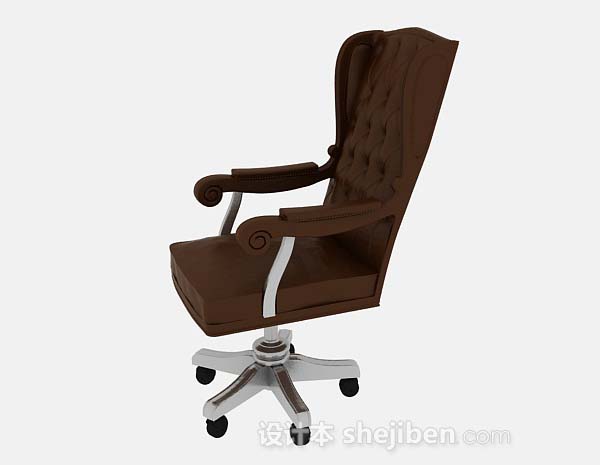 免费棕色高档办公椅3d模型下载