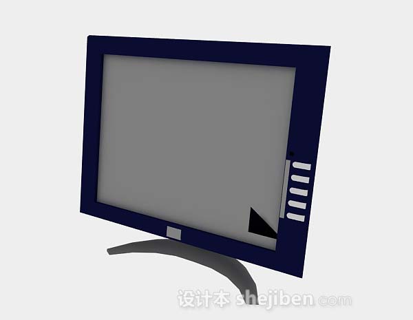 蓝色电脑显示器3d模型下载