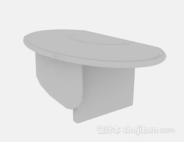 设计本灰色简约书桌3d模型下载