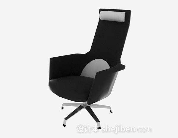 现代风格黑色办公椅3d模型下载