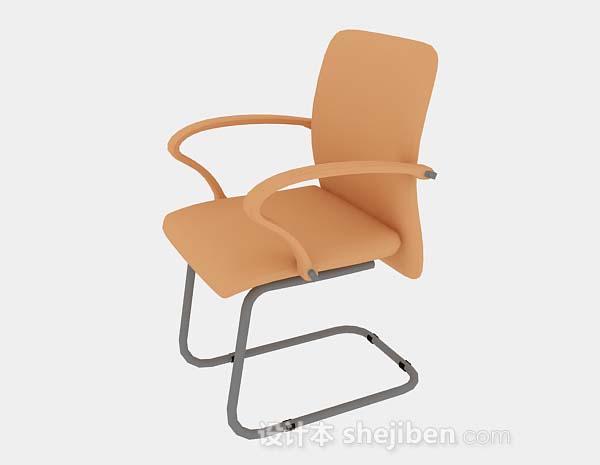设计本橙色简约休闲椅3d模型下载