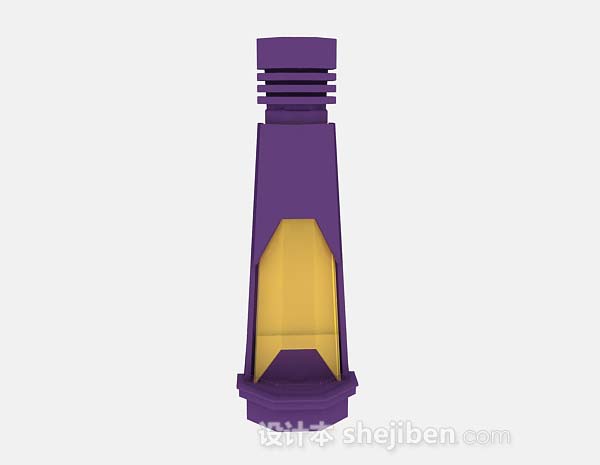现代风格现代个性紫色柱子3d模型下载