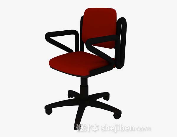 红色办公椅3d模型下载