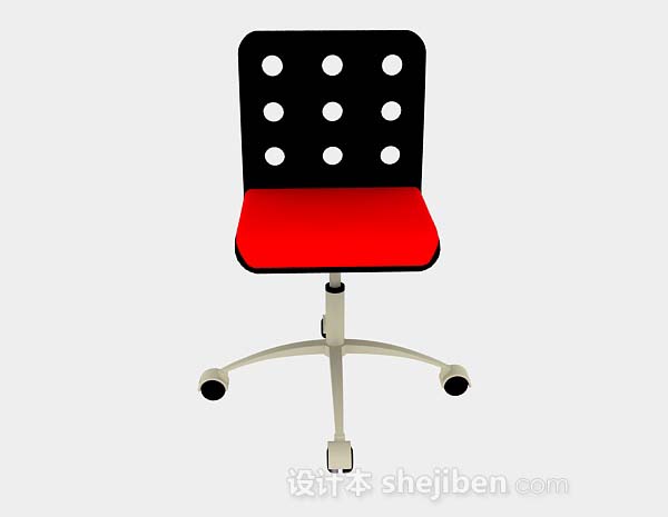 现代风格黑红现代休闲椅3d模型下载