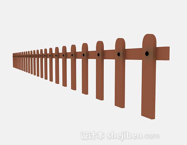 设计本木质棕色栅栏3d模型下载