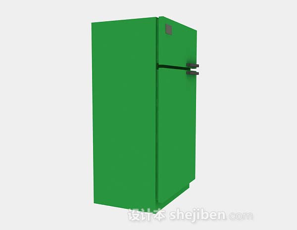 免费绿色冰箱3d模型下载