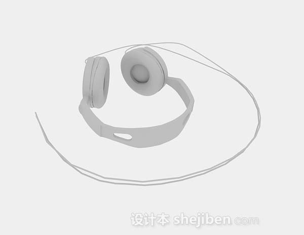 免费灰色耳机3d模型下载