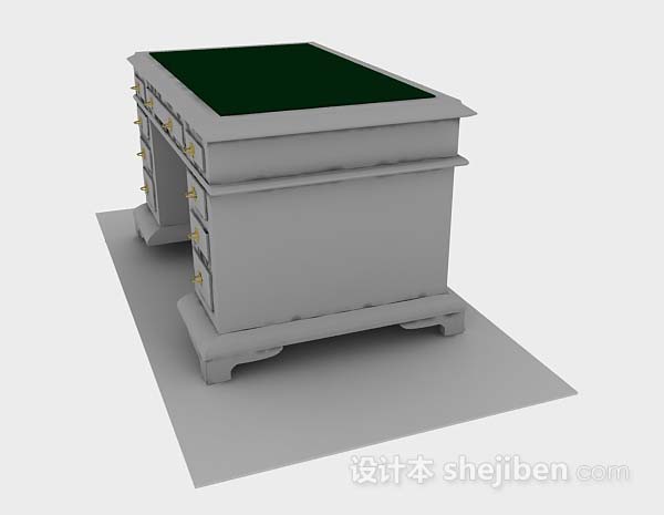 免费灰色书桌3d模型下载