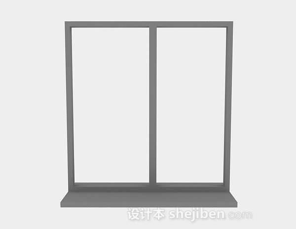 现代风格灰色木质窗3d模型下载