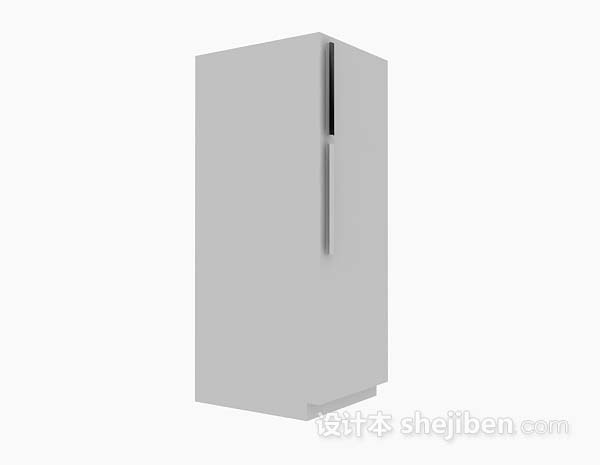 免费灰色电冰箱3d模型下载