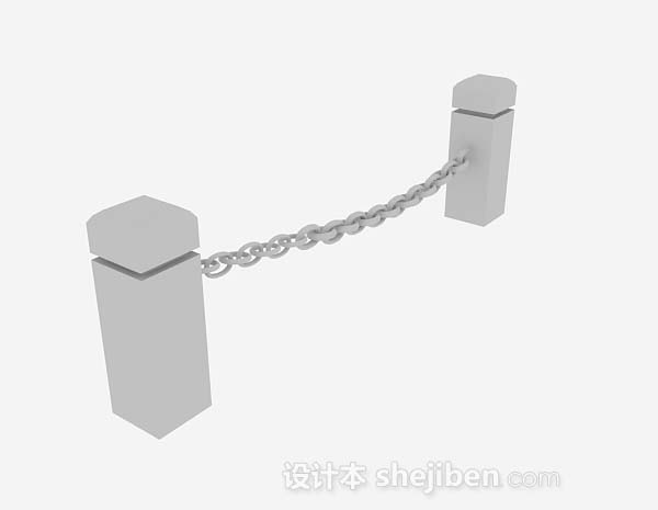 铁链栏杆3d模型下载