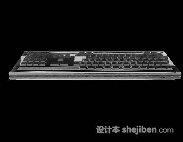 现代风格灰色键盘3d模型下载