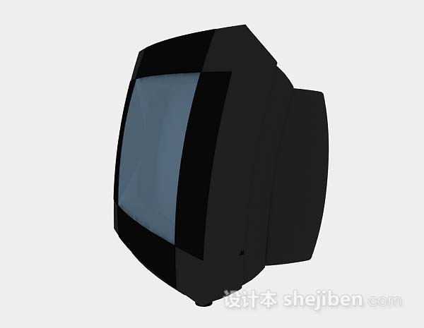 设计本黑色电视机3d模型下载