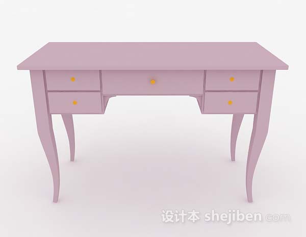 现代风格粉色书桌3d模型下载