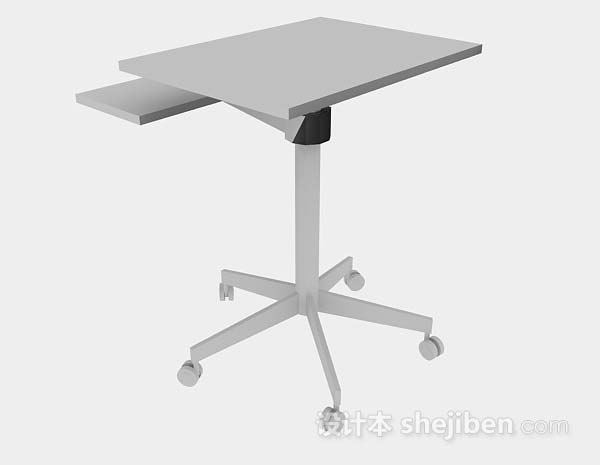 设计本灰色简约小书桌3d模型下载