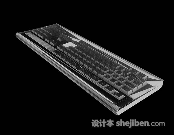 灰色键盘3d模型下载
