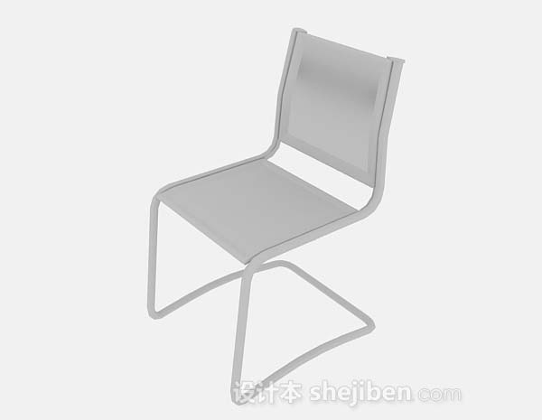 免费灰色简约休闲椅子3d模型下载
