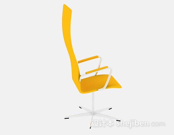 设计本黄色简约休闲椅3d模型下载
