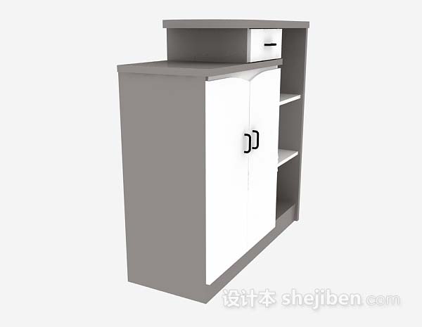 设计本白色木质家居衣柜3d模型下载