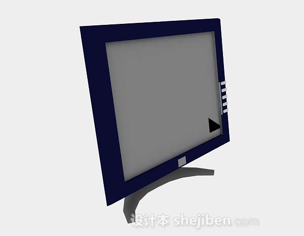 现代风格蓝色电脑显示器3d模型下载