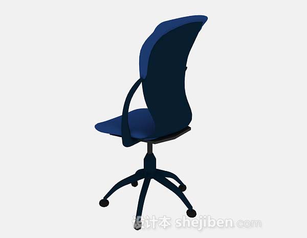 设计本蓝色办公椅3d模型下载