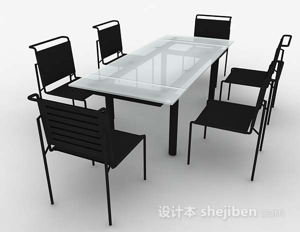设计本简约家居餐桌椅3d模型下载