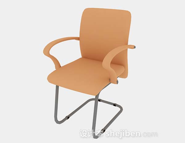 免费橙色简约休闲椅3d模型下载