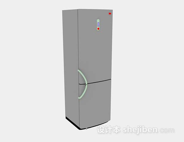 现代风格灰色电冰箱3d模型下载