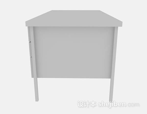 设计本灰色简单书桌3d模型下载