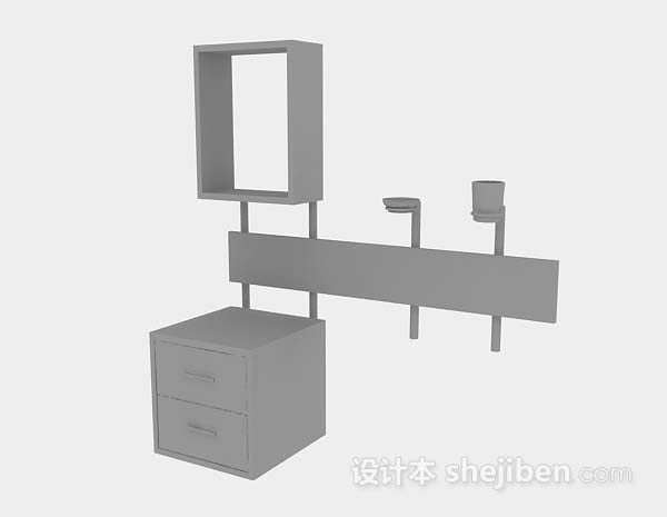现代风格灰色家居柜子3d模型下载