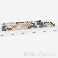 白色电脑键盘3d模型下载