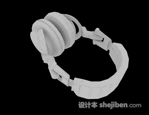 设计本白色耳机3d模型下载